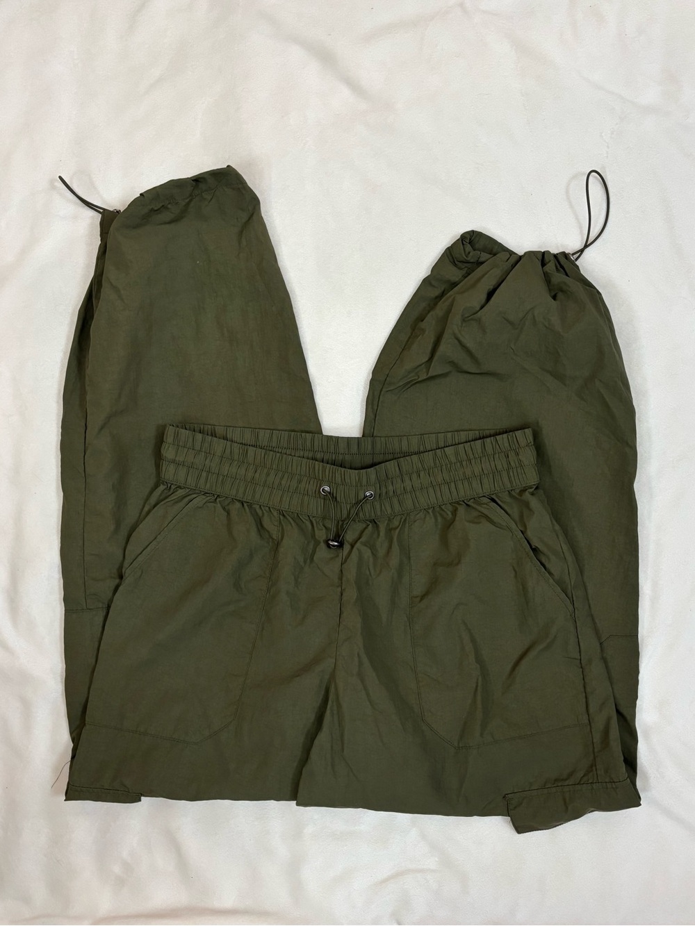 a new day Olive Green Parachute Joggers